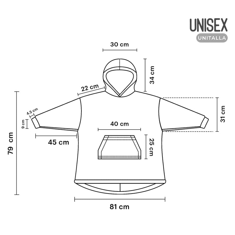 Sudadera cobija gigante unisex.